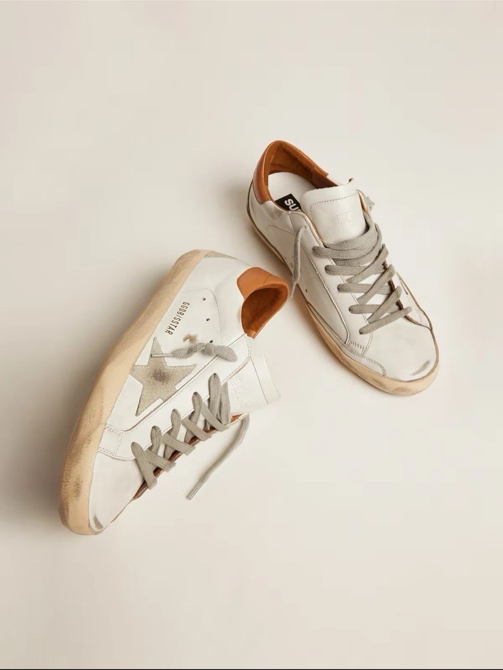 Golden Goose Women's Super Star White Leather Light Brown BNIB